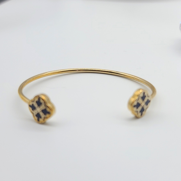Kate Spade Open Cuff with Navy Enamel Filigree Detail on Ends! Rare & Retired - Picture 8 of 12